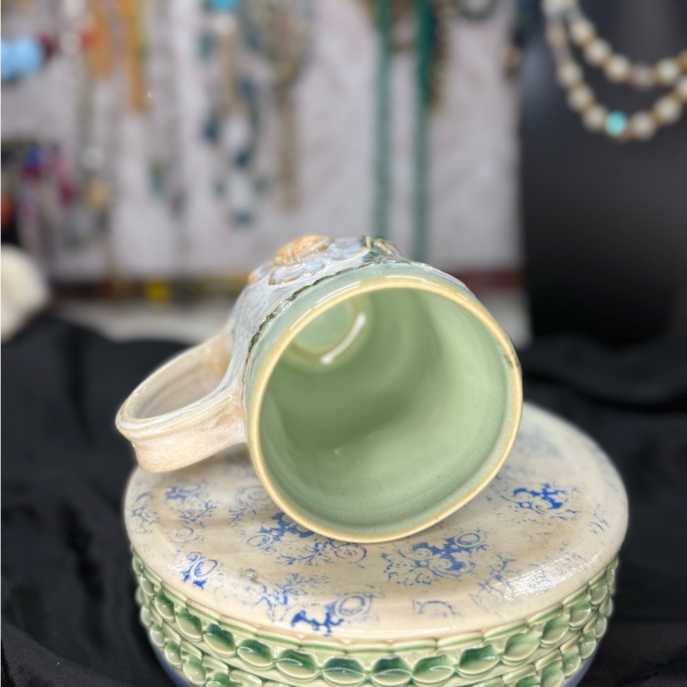 Handcrafted Floral Ceramic Mug - Picture 5 of 9